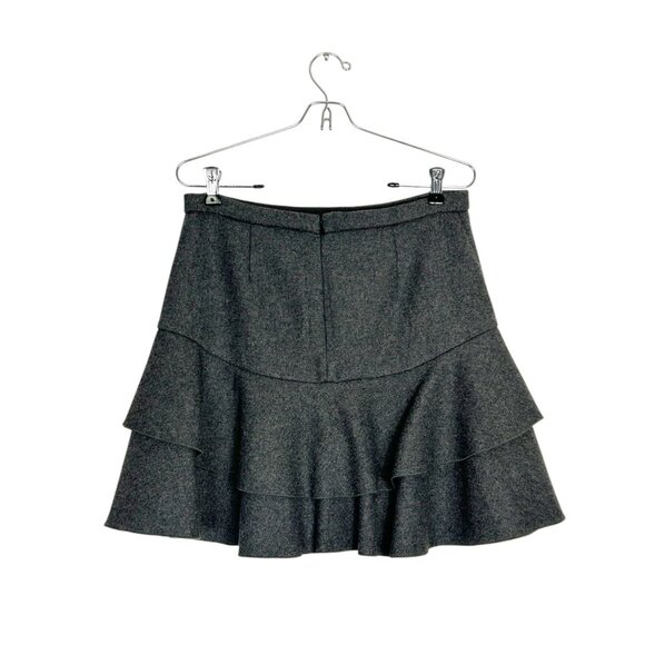 J.Crew Ruffled Bonded Wool Flounce Mini Skirt in Heather Charcoal - Sz 2 - New - Picture 3 of 7